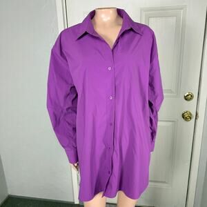 Athleta Top Women's Shirt XL Performance Poplin Career Long Sleeve 882549 RR12